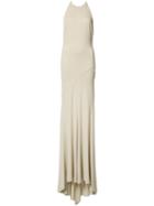 Alexandre Vauthier - Open Back Fitted Gown - Women - Spandex/elastane/viscose - 38, Women's, Nude/neutrals, Spandex/elastane/viscose