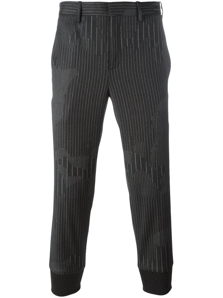 Neil Barrett Tapered Tailored Trousers, Men's, Size: 48, Grey, Cotton/polyester/virgin Wool