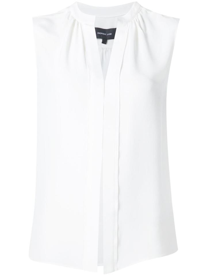Derek Lam Sleeveless Blouse With Nehru Collar - White