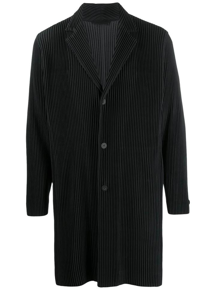 Homme Plissé Issey Miyake Ribbed Coat - Black