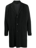 Homme Plissé Issey Miyake Ribbed Coat - Black
