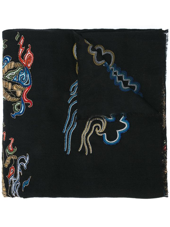 Janavi Dragon Hunt Scarf - Black