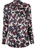 Julien David Pixel Palm Tree Print Shirt, Women's, Size: M, Black, Silk