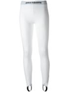 Paco Rabanne - Branded Waistband Leggings - Women - Polyamide/spandex/elastane/viscose - S, White, Polyamide/spandex/elastane/viscose