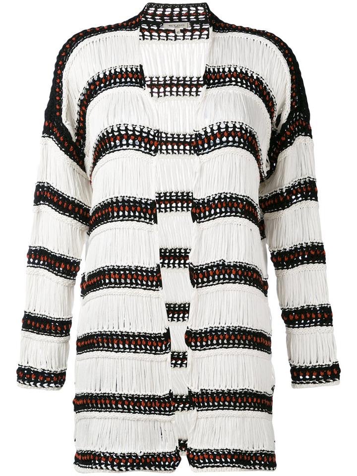 Etro - Striped Cardigan - Women - Cotton/nylon - 40, Black, Cotton/nylon