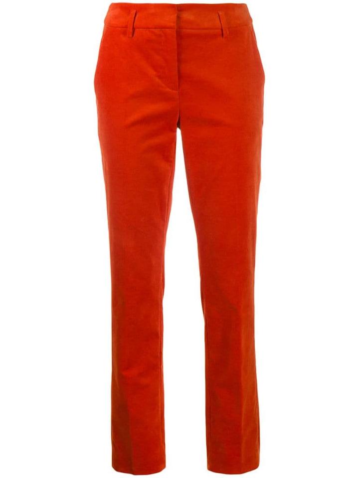 Luisa Cerano Slim Fit Tailored Trousers - Orange