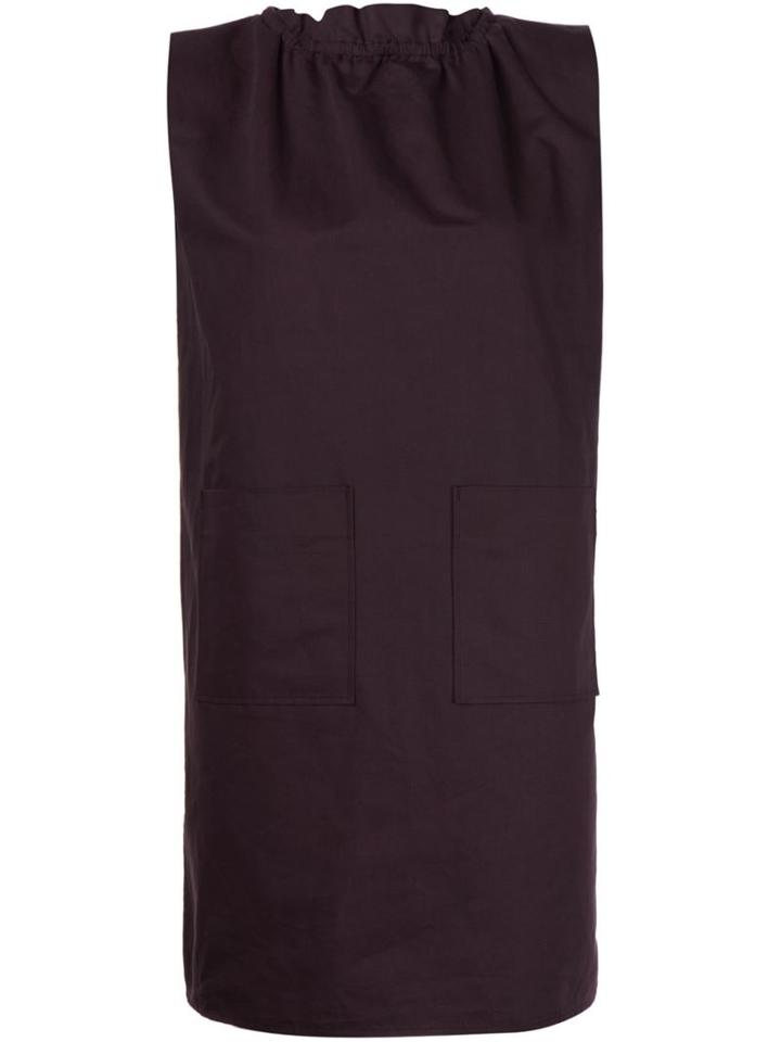 Atlantique Ascoli Gathered Neck Shift Dress, Women's, Size: 1, Pink/purple, Cotton/linen/flax
