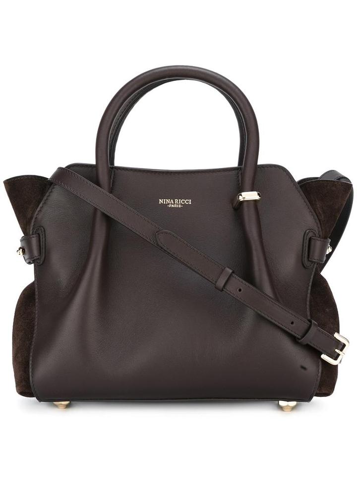 Nina Ricci Logo Stamp Tote, Women's, Brown, Leather