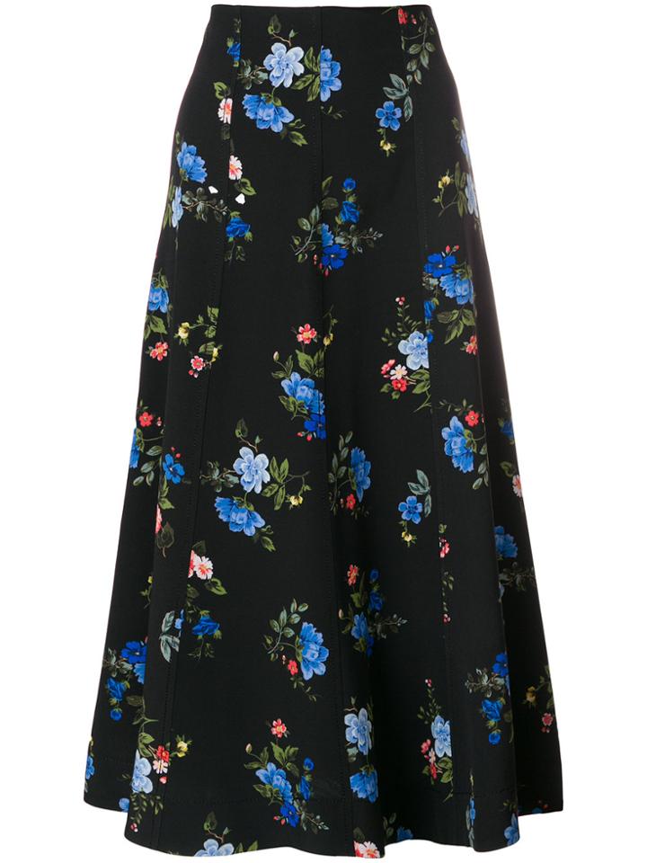 Sport Max Code Diretta Floral Print Skirt - Black