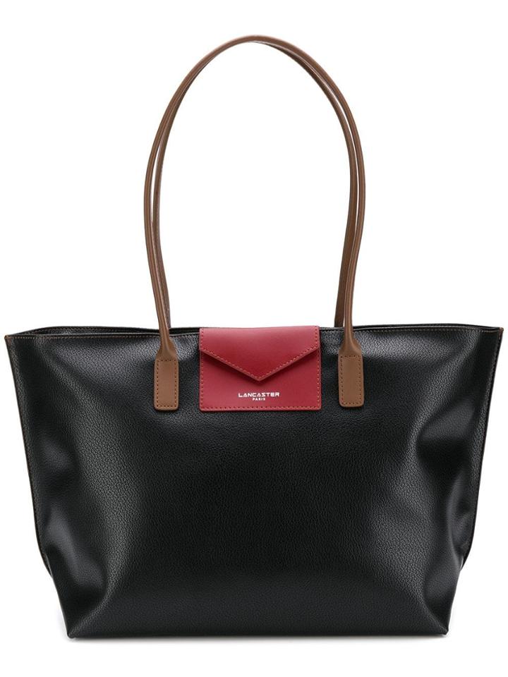 Lancaster Contrast Shopper Tote - Black