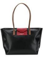 Lancaster Contrast Shopper Tote - Black