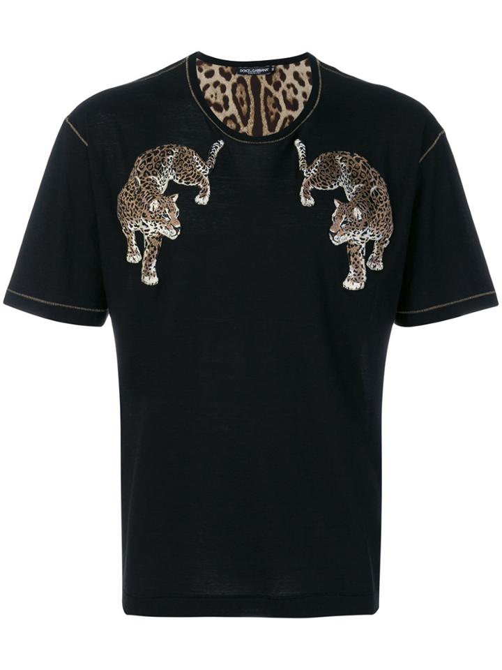 Dolce & Gabbana Leopard Patch T-shirt - Black