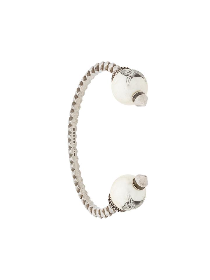 Gucci Faux Pearl Embellished Bracelet - Metallic