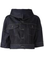 Diesel Black Gold Three-quarters Cropped Denim Jacket, Women's, Size: 38, Blue, Cotton