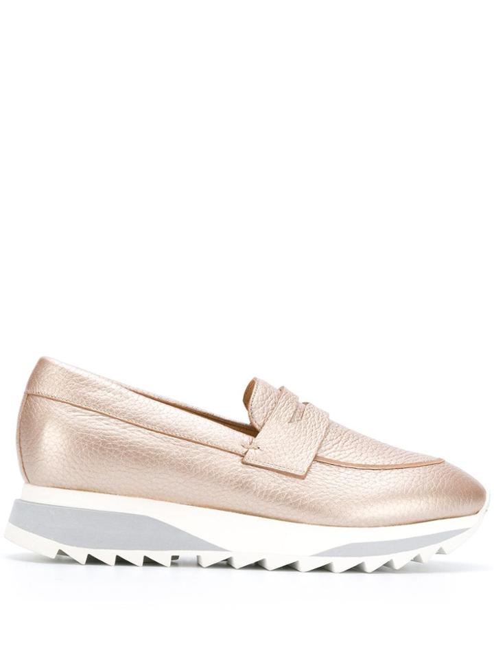 Santoni Metallic Loafers - Neutrals