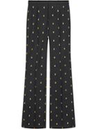 Gucci Pineapple Embroidered Trousers - Black