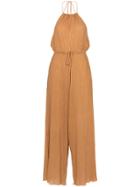 A Peace Treaty Sola Halterneck Lurex Cotton Blend Jumpsuit - Yellow &