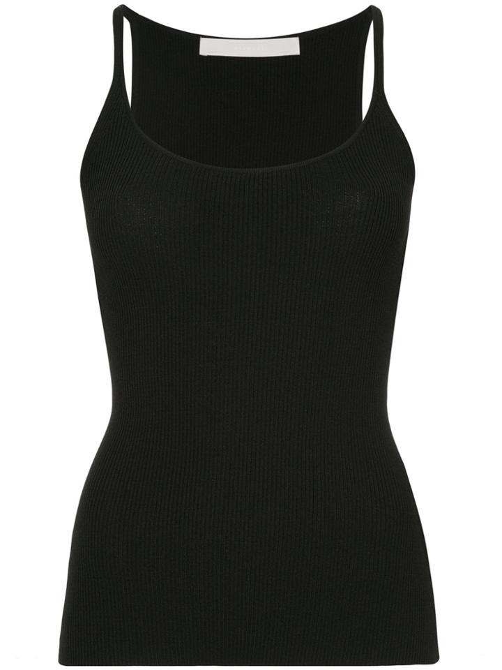 Dion Lee Fitted Fine Knit Rib Tank - Black