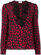 Red Valentino - Heart Print Blouse - Women - Silk/polyamide - 38, Silk/polyamide