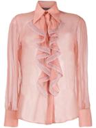 Alberta Ferretti Ruffled Neck Blouse - Pink