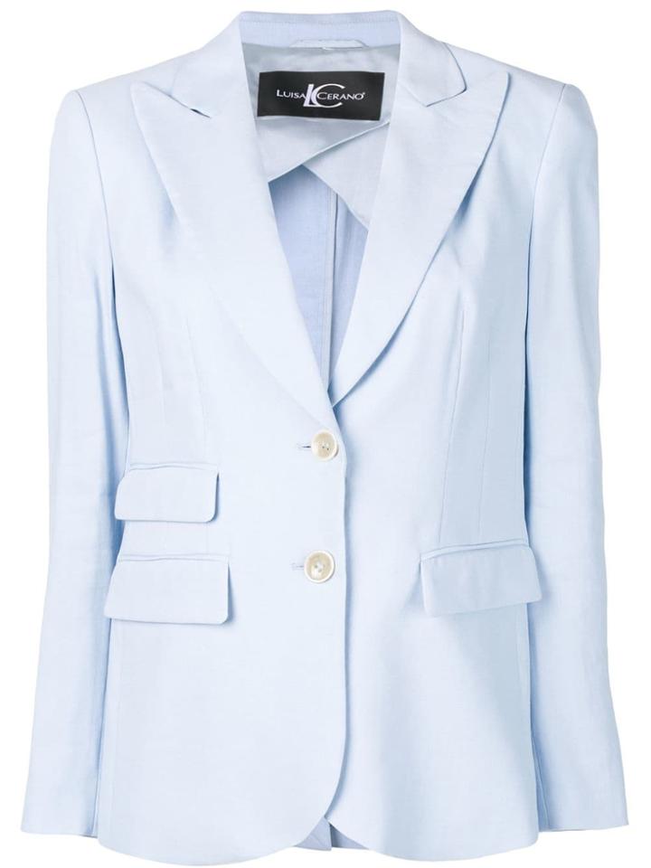 Luisa Cerano Fitted Blazer Jacket - Blue