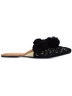 Figue 'iris' Embellished Pom-pom Sliders