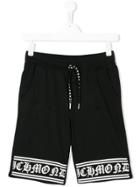 John Richmond Kids Contrast Branded Shorts - Black