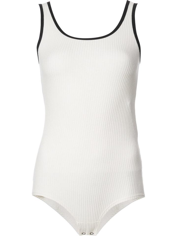 Osklen - Ribbed Bodysuit - Women - Cotton/spandex/elastane - P, White, Cotton/spandex/elastane