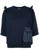 Harvey Faircloth Satin Pocket Knitted Top - Blue