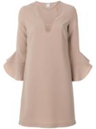 Pinko Trumpet Sleeve Mini Dress - Nude & Neutrals