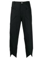 Pihakapi Diagonal Stitching Trousers - Black