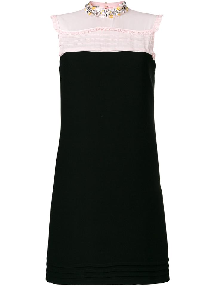 Miu Miu Ruffled Bib Dress - Black