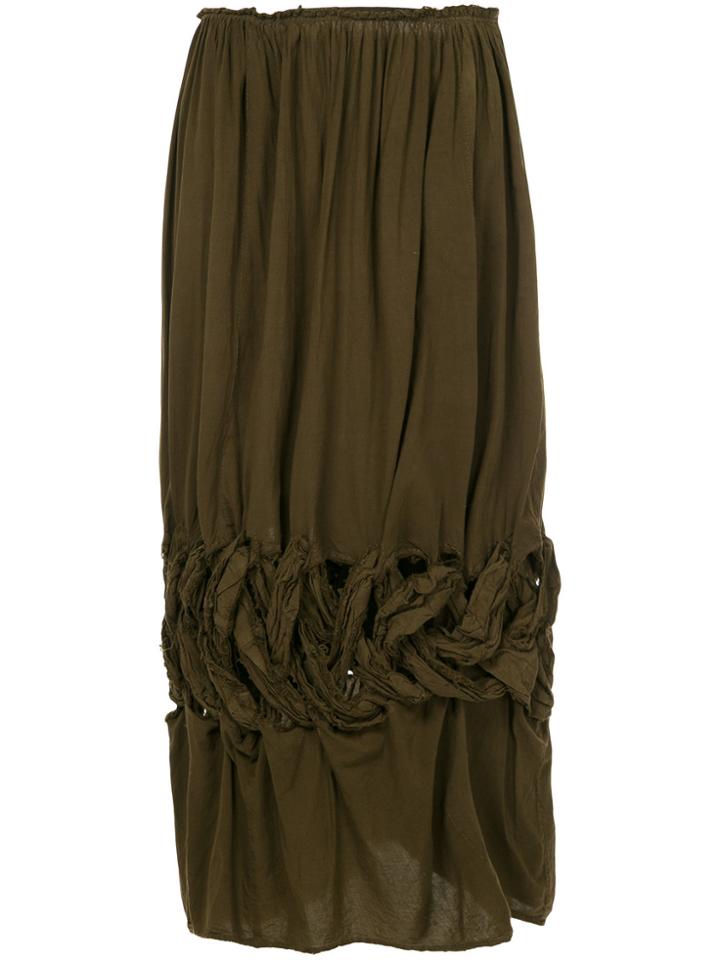 Comme Des Garçons Vintage Knot Flared Midi Skirt - Green