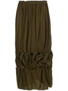 Comme Des Garçons Vintage Knot Flared Midi Skirt - Green
