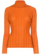 Pleats Please Issey Miyake Plissé Pleated Top - Orange