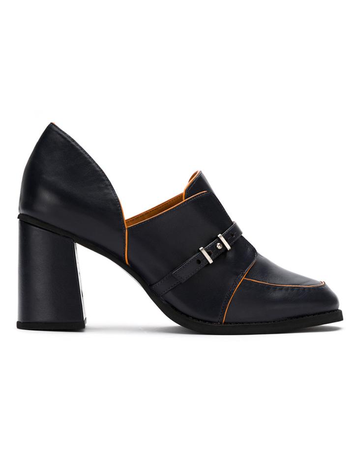 Sarah Chofakian Buckle Leather Pumps - Blue