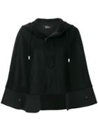 The Reracs Short Hooded Cape - Black