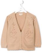 Louise Misha 'marcel' Bobble Knit Cardigan, Girl's, Size: 8 Yrs, Nude/neutrals