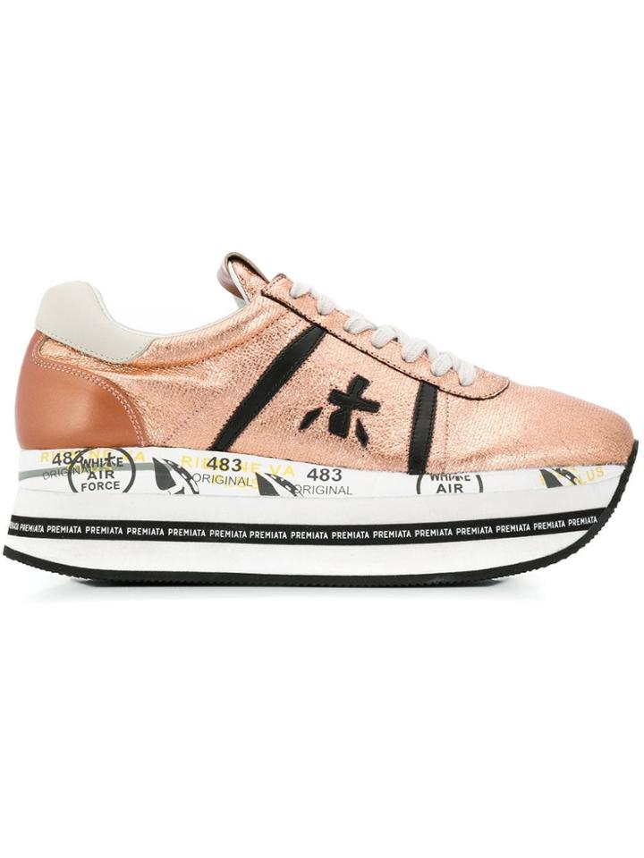 Premiata Beth Platform Sneakers - Gold