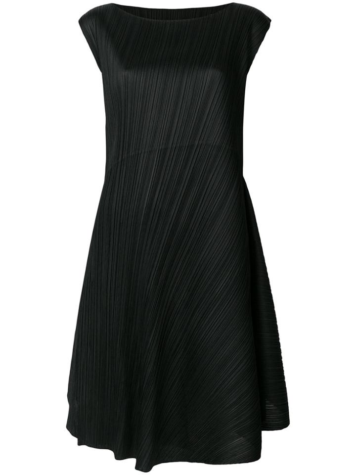 Pleats Please By Issey Miyake Flared Pleated Dress - Black
