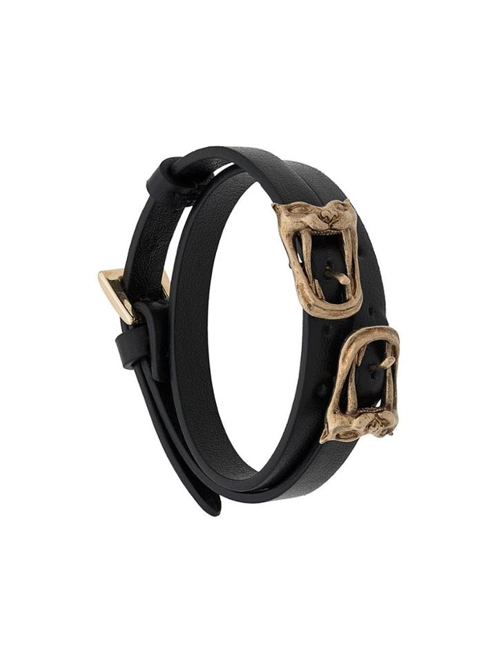 Ermanno Scervino Panther Mouth Detail Bracelet - Black