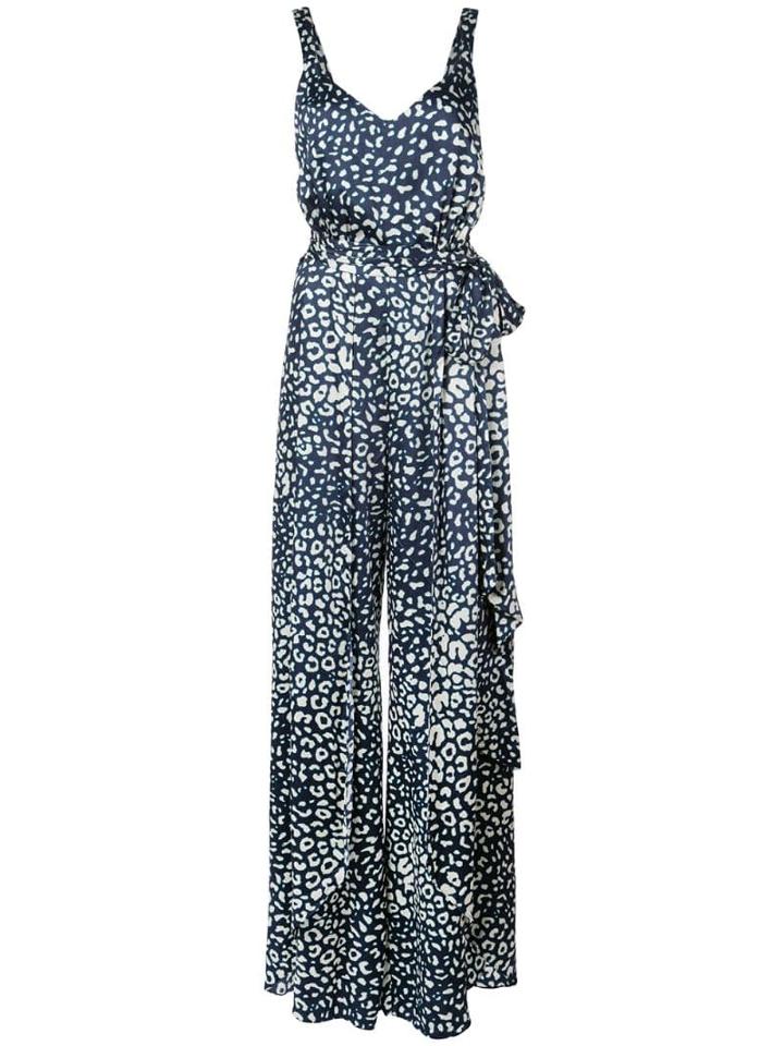 Alexis Leopard Print Jumpsuit - Blue