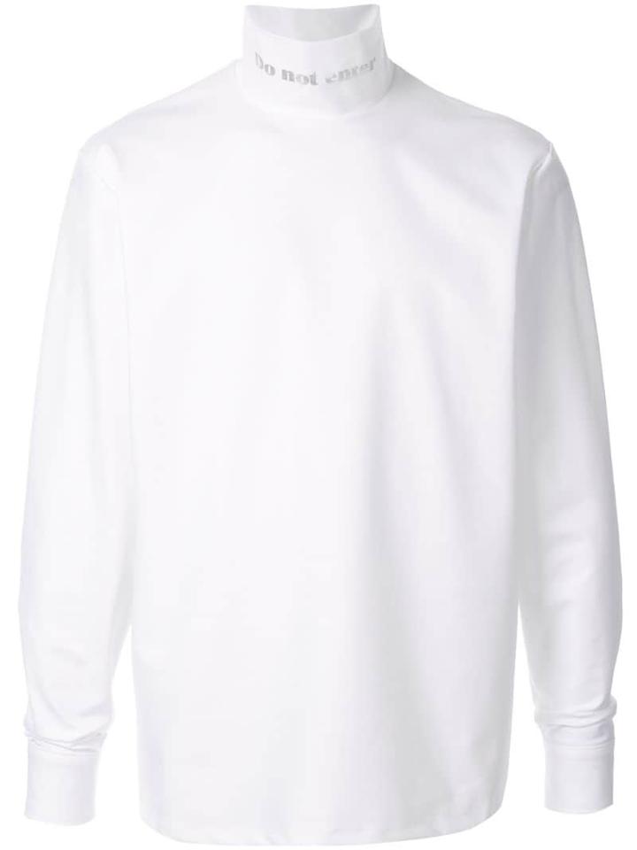 Kolor Mock Neck Slogan Top - White
