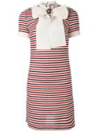 Gucci - Bow-embellished Crochet-knit Dress - Women - Cotton - L, Nude/neutrals, Cotton