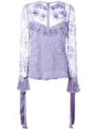 Elie Saab Lace Blouse, Women's, Size: 38, Pink/purple, Silk/polyester/nylon