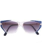 Yves Saint Laurent Vintage Marbled Effect Sunglasses, Women's, Blue