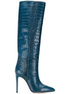 Paris Texas Embossed Knee Length Boots - Blue