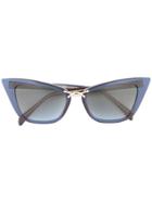 Oscar De La Renta Rectangle Cat-eye Sunglasses - Blue