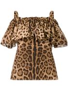 Dolce & Gabbana Leopard Print Top, Women's, Size: 42, Nude/neutrals, Cotton