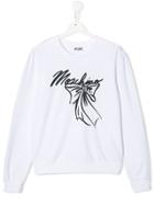 Moschino Kids Teen Bow Print Sweatshirt - White